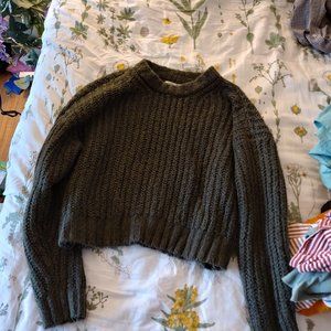 Green cropped sweater